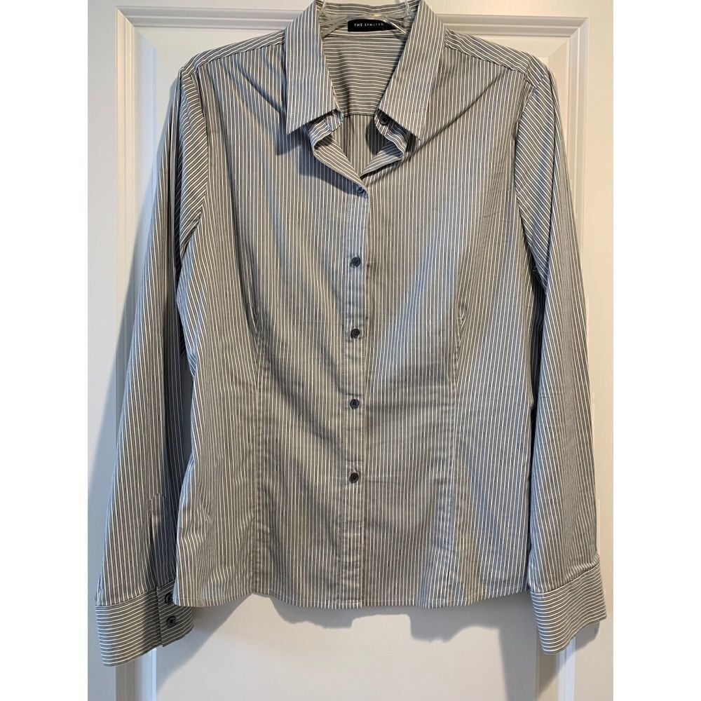 The Limited white/blue button down shirt Large